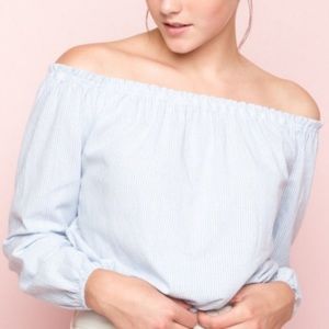 J. Galt Striped Off the Shoulder Top